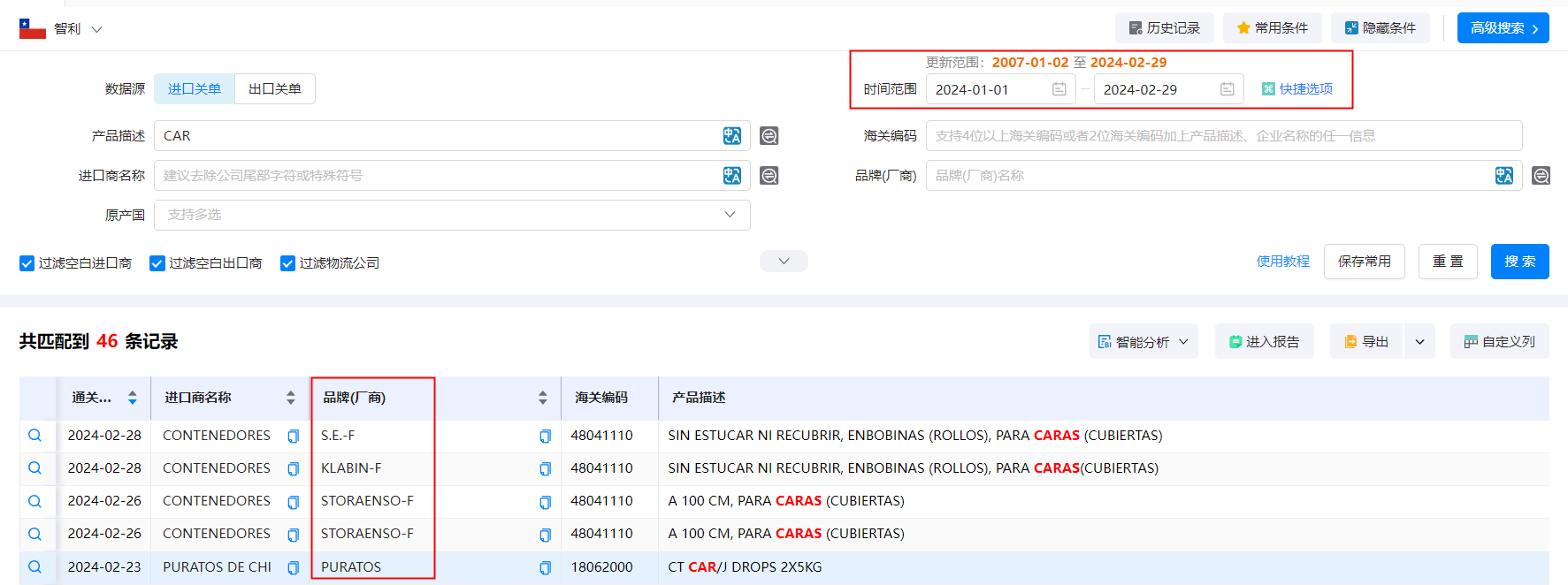 海关贸易数据,智利海关贸易数据,PA真人国际智利海关贸易数据 海关贸易数据,智利海关贸易数据,PA真人国际智利海关贸易数据