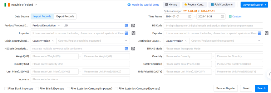 爱尔兰海关数据,海关数据,PA真人国际海关数据
